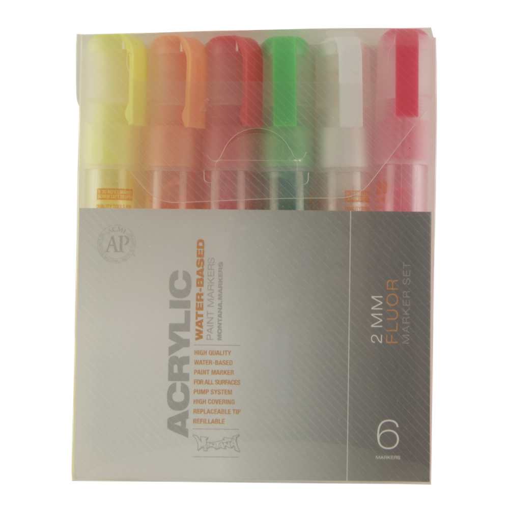 Montana Acrylic Marker Neon 6 Set 2Mm