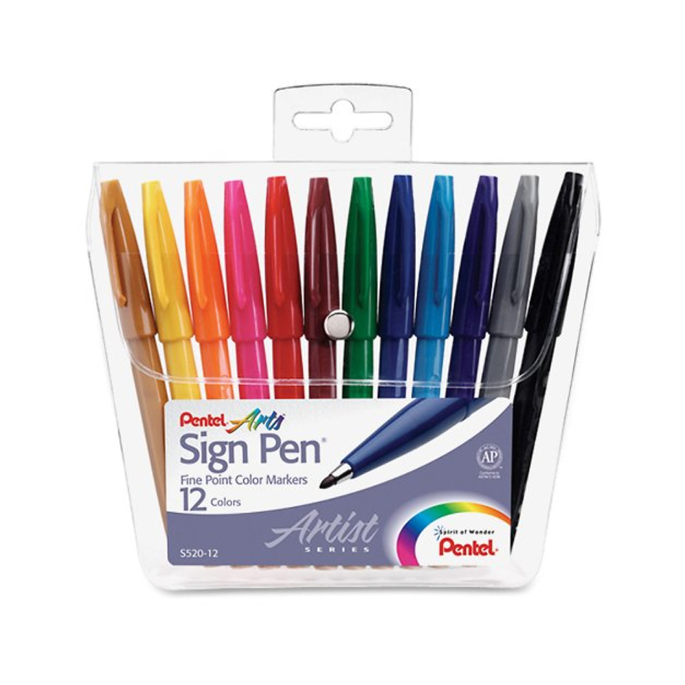 Pentel S520 Sign Pen Set Of 12