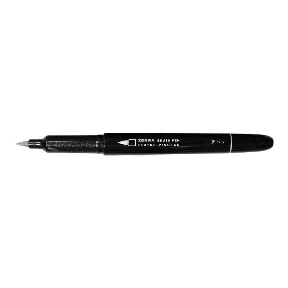 Zebra Metallic Brush Pen Silver