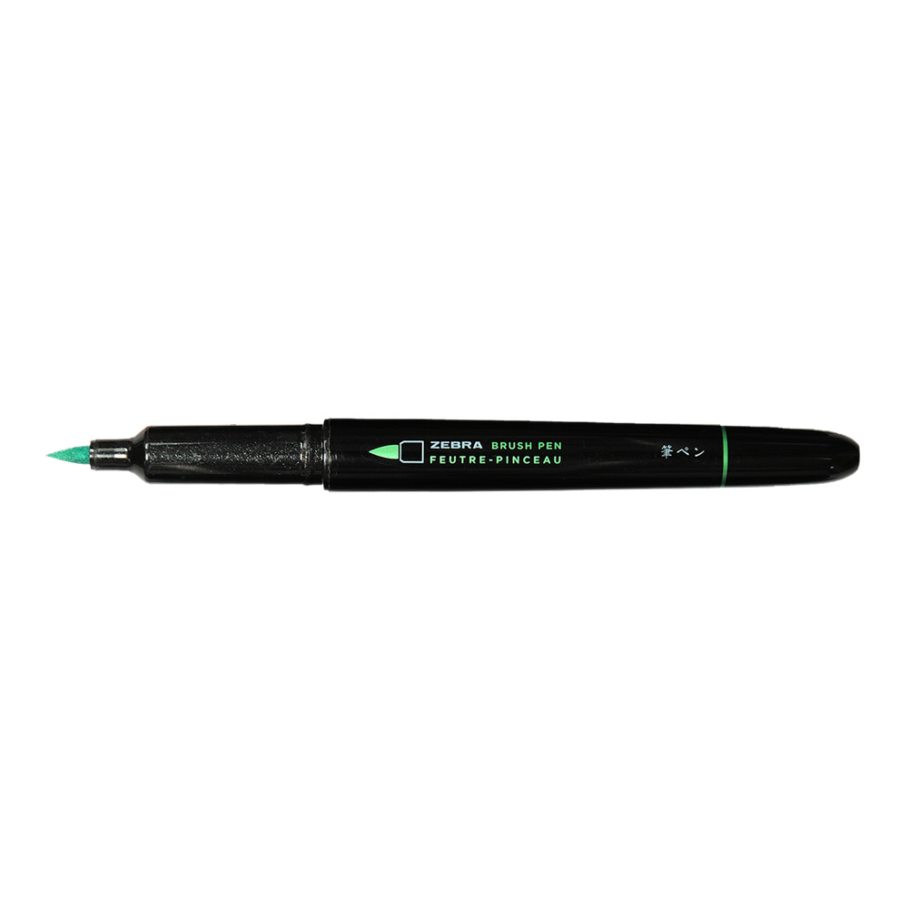 Zebra Metallic Brush Pen Green