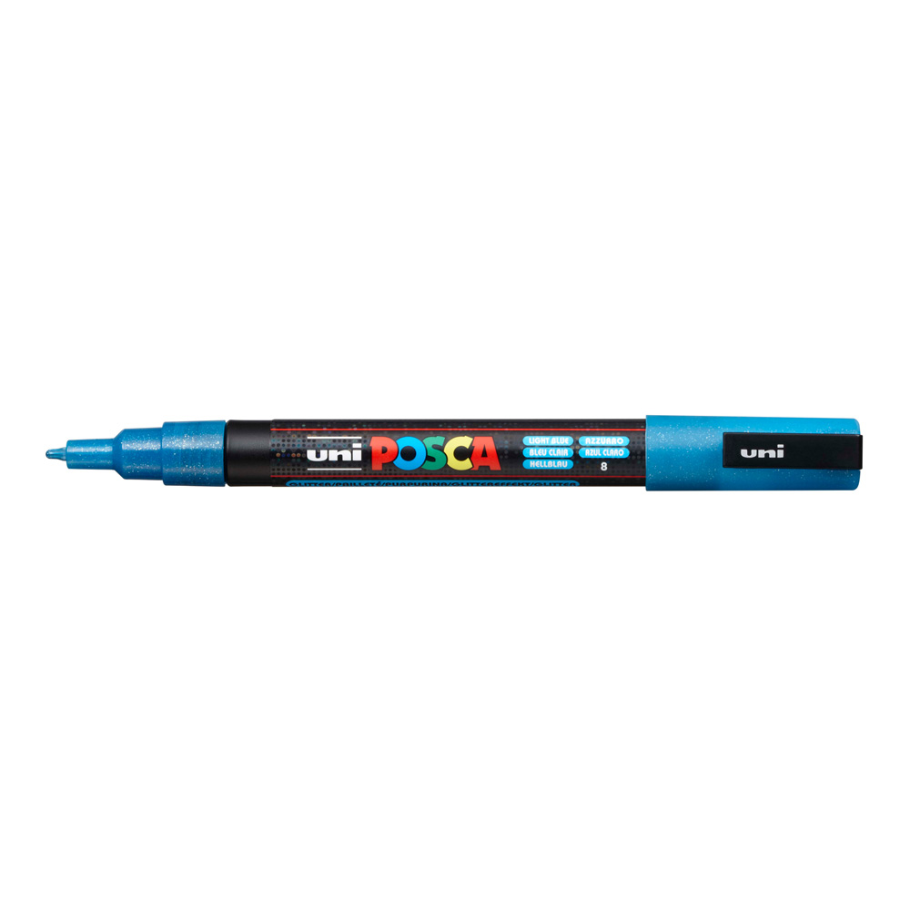 Posca Paint Marker PC-3M Fine Glitter Lt Blue