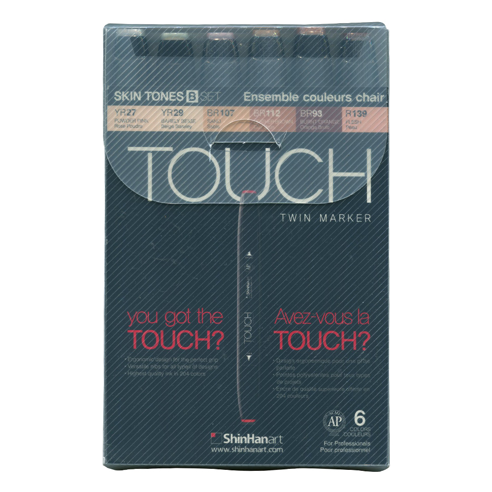 Shinhan Touch Twin Marker Set 6 Skin Tones B