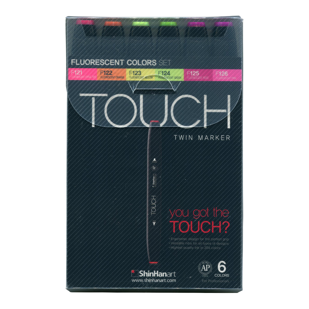 Shinhan Touch Twin Marker Set 6 fluorescent