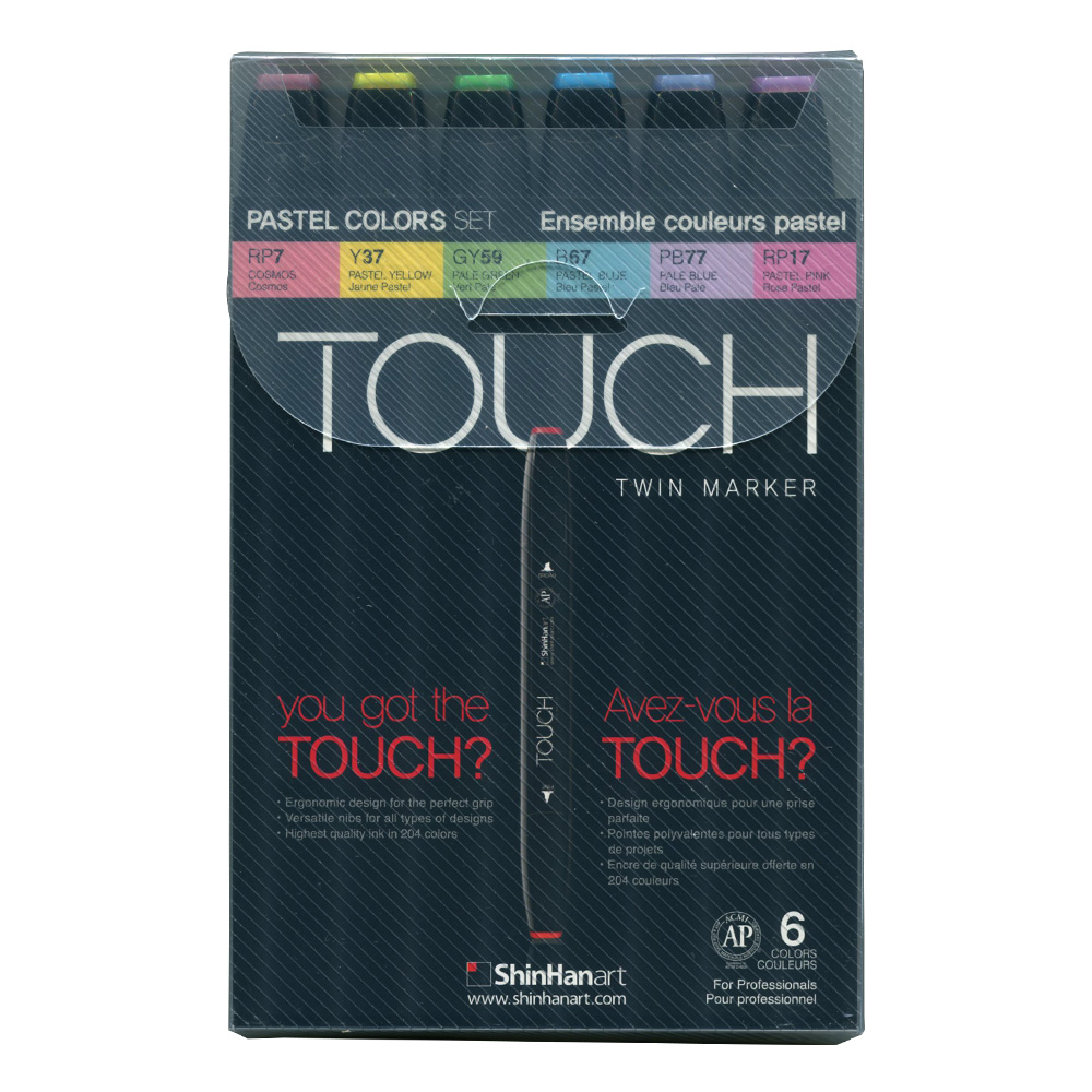 Shinhan Touch Twin Marker Set 6 Pastel Color