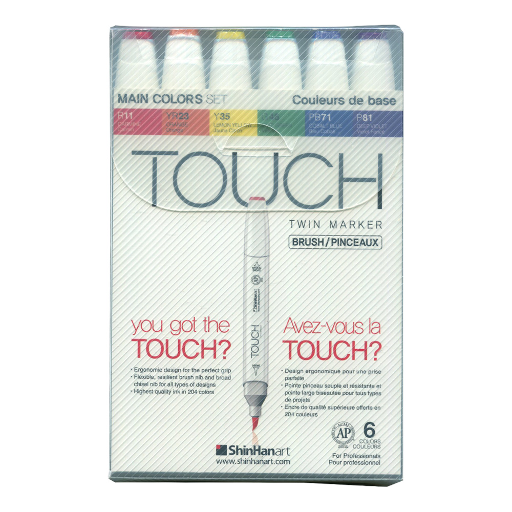 Shinhan Touch Twin Brush Marker Set 6 Main