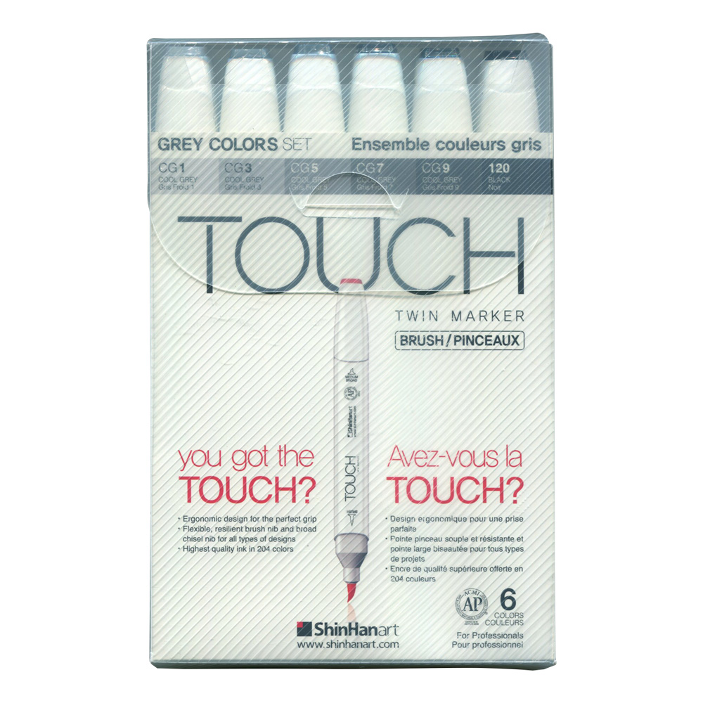 Shinhan Touch Twin Brush Marker 6 Cool Grey