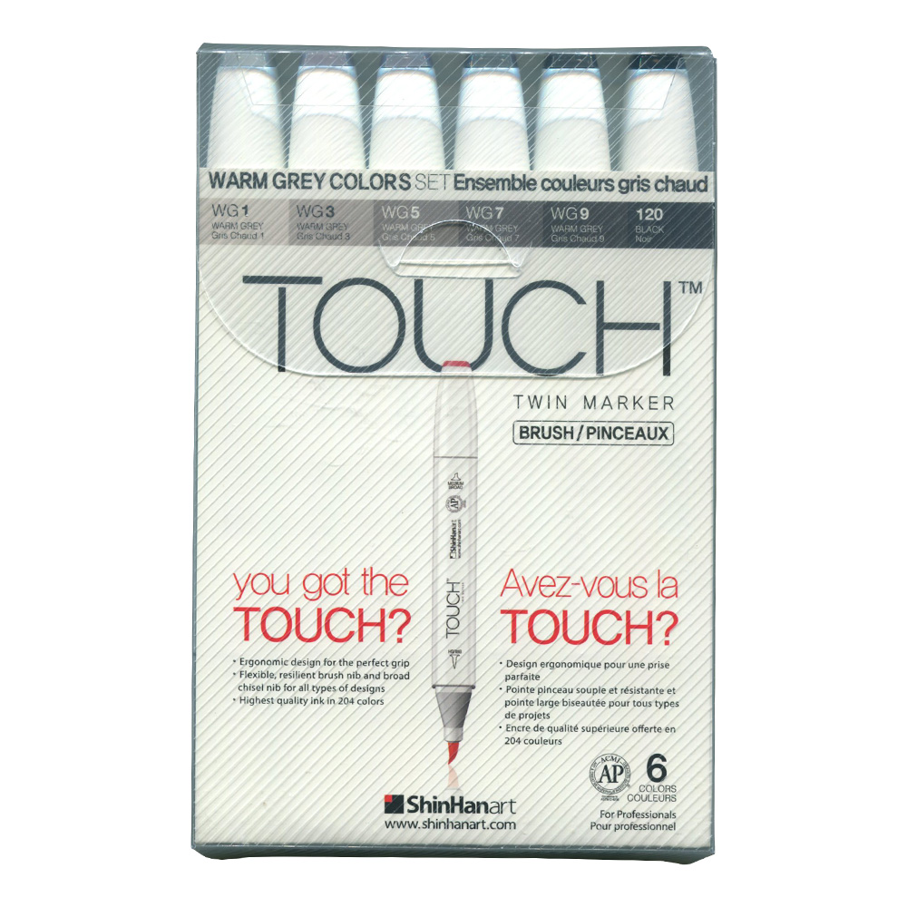 Shinhan Touch Twin Brush Marker 6 Warm Grey