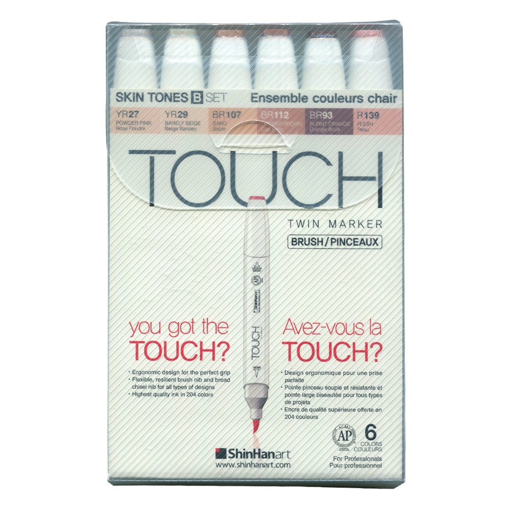 Touch Twin Brush Marker 6-set Skin Tones A