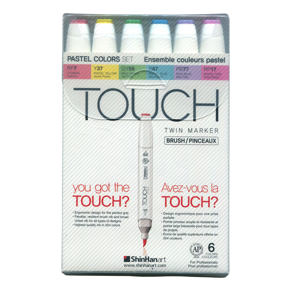 Shinhan Touch Twin Brush Mrkr 6 Pastel Color