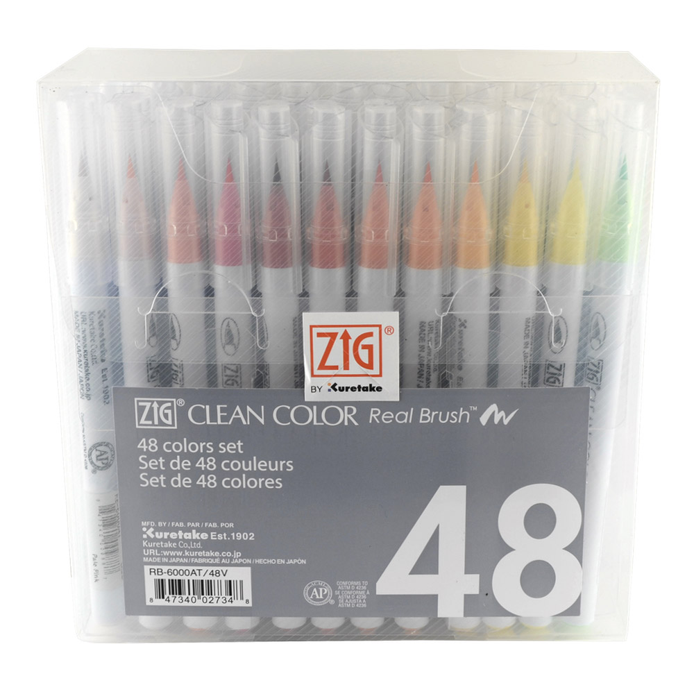 Zig Clean Color Real Brush Marker Set/48