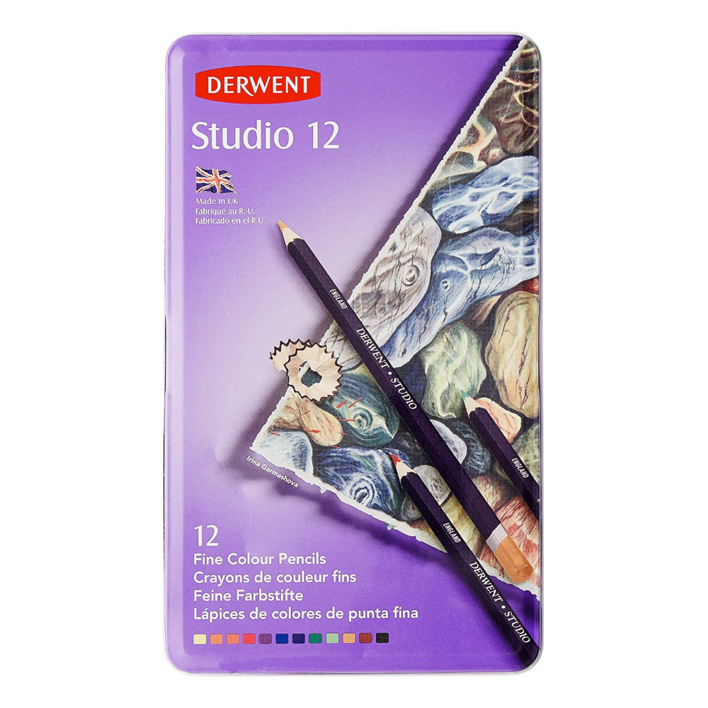 Derwent : Tinted Charcoal Pencil : Metal Tin Set Of 12