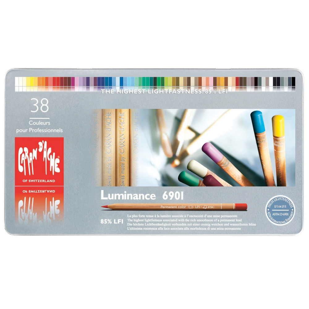 Caran D'ache Luminance 6901 Assortment of 76 Finest Colored Pencils in the  World Made in Swiss 