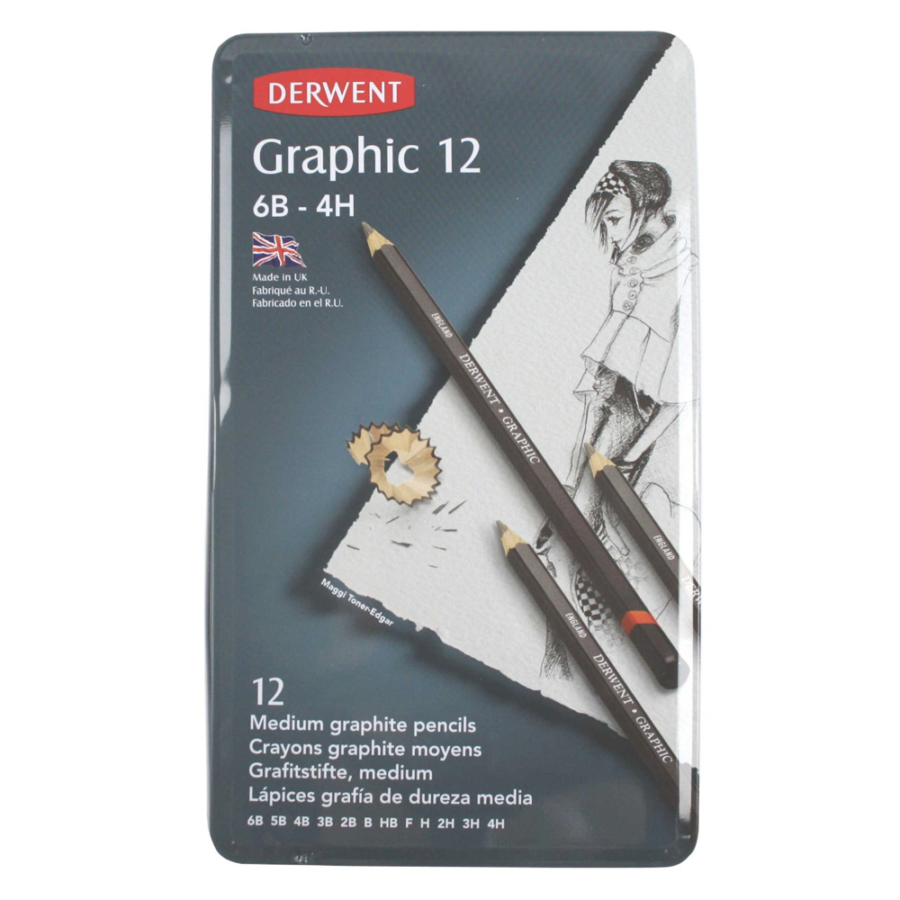 Derwent Graphic Pencils 12 Set 6B-4H