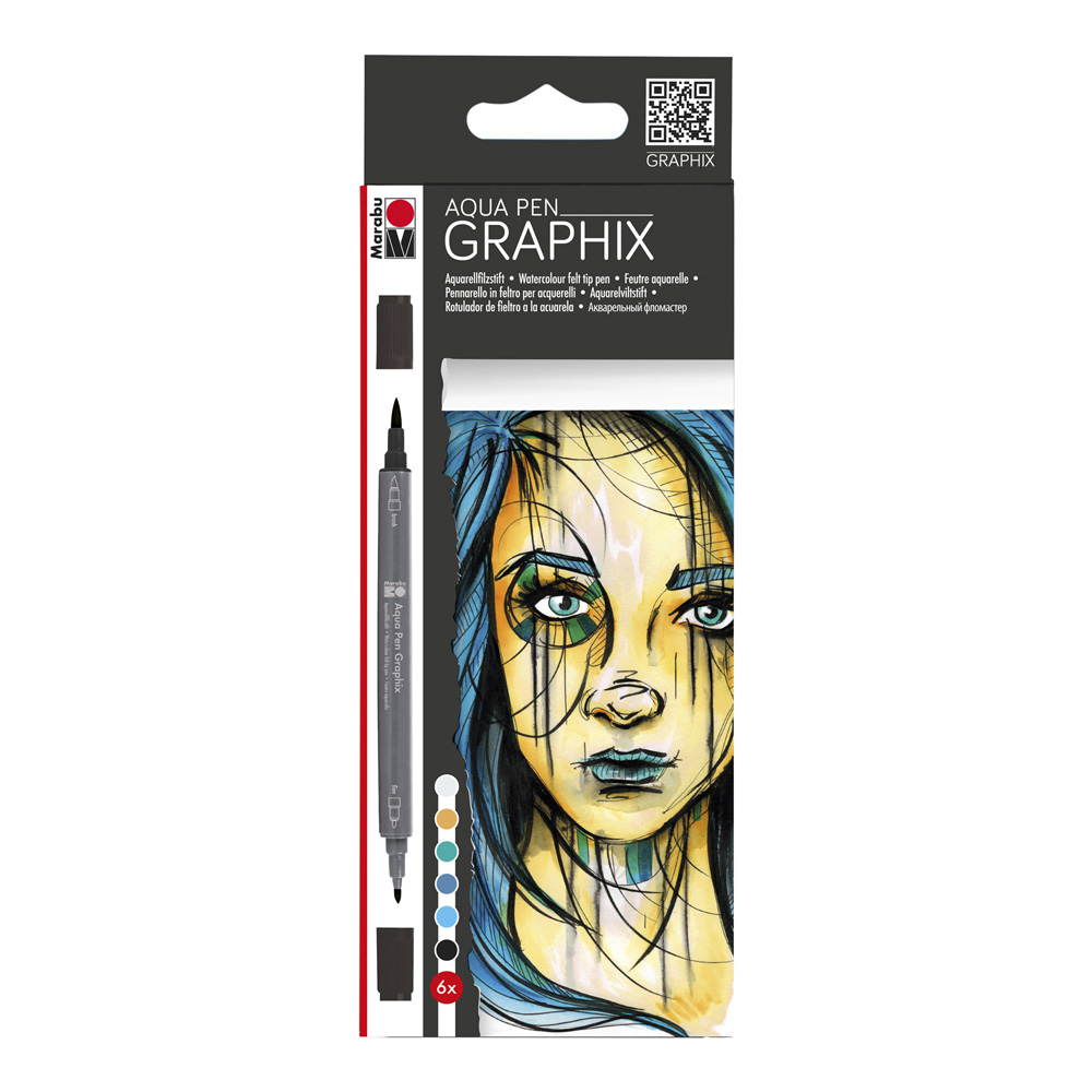 Marabu Graphix Aqua Pen Metropolitan 6pc