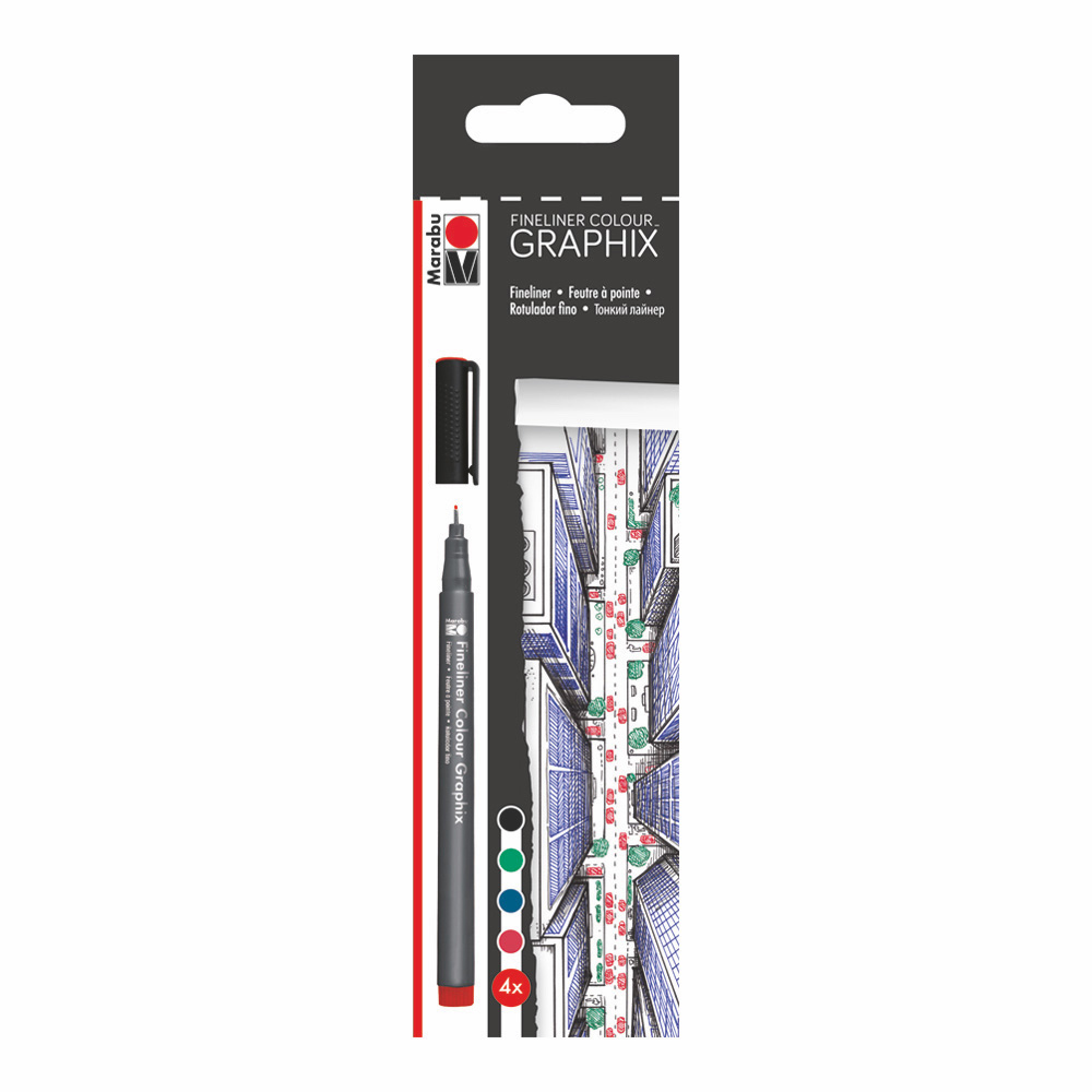 Marabu Graphix Fineliner Pen Skyline 4pc