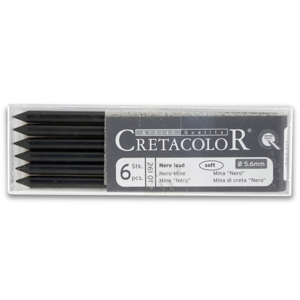 Cretacolor Nero Black Lead Soft 6/Pack