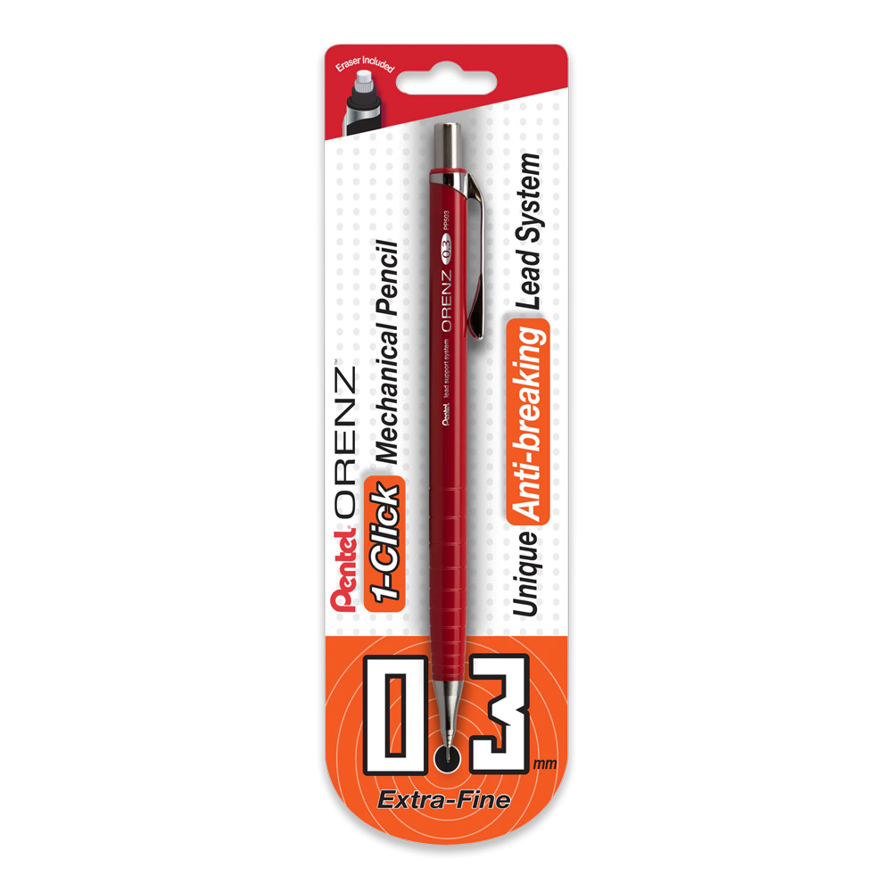Pentel Orenz 1-Click Mech Pencil .3mm Red