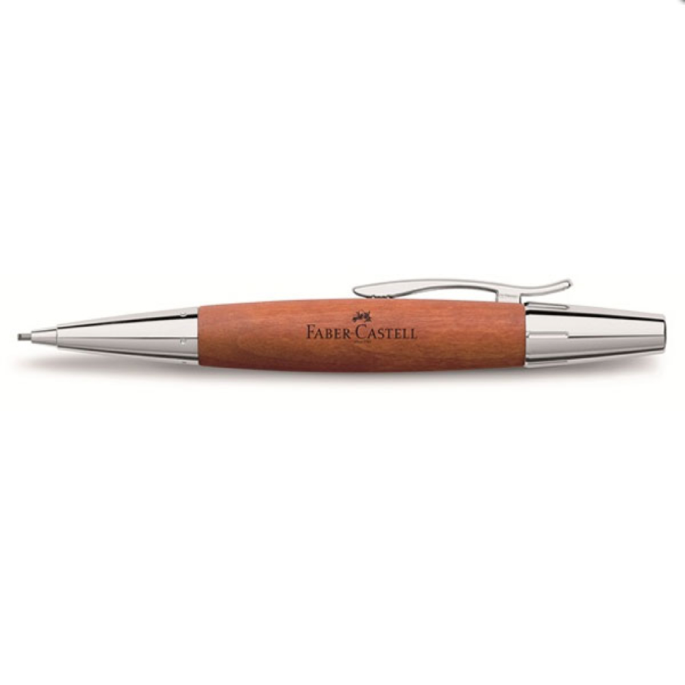 Faber-Castell E-Motion Brown Wood/Chrome Pncl