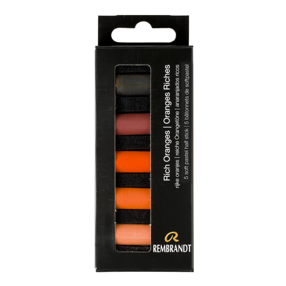 Rembrandt Soft Pastels 5pc Half Rich Oranges