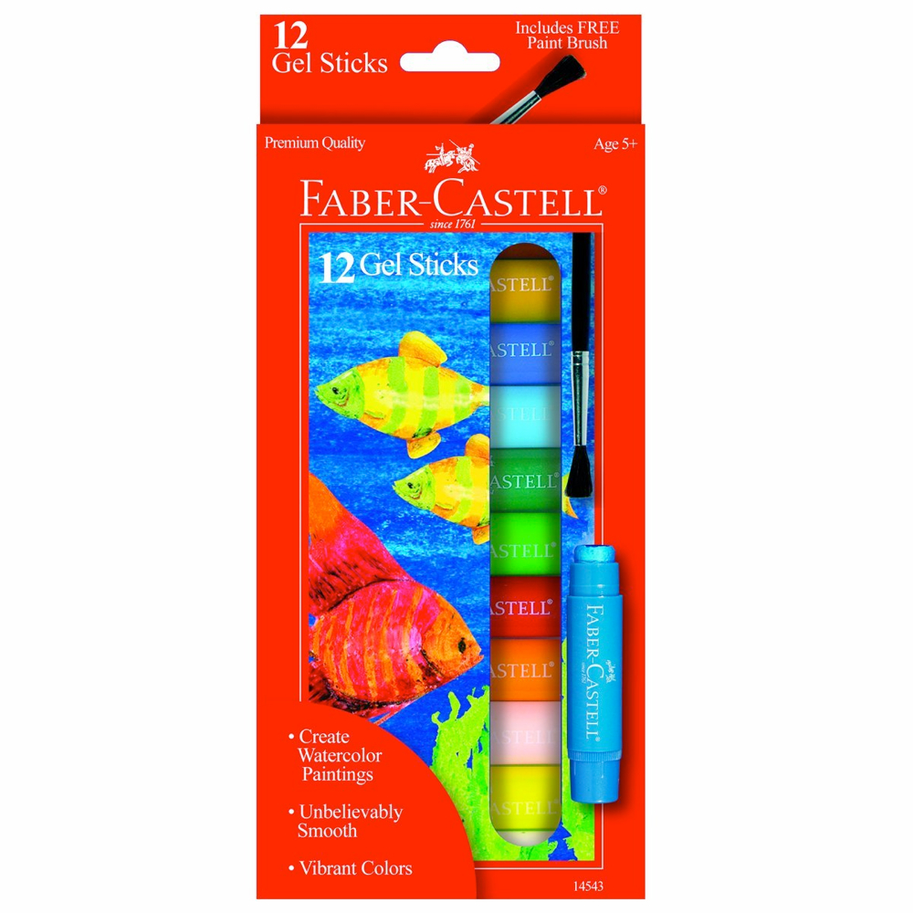 Faber-Castell 12 Gel Sticks with Brush