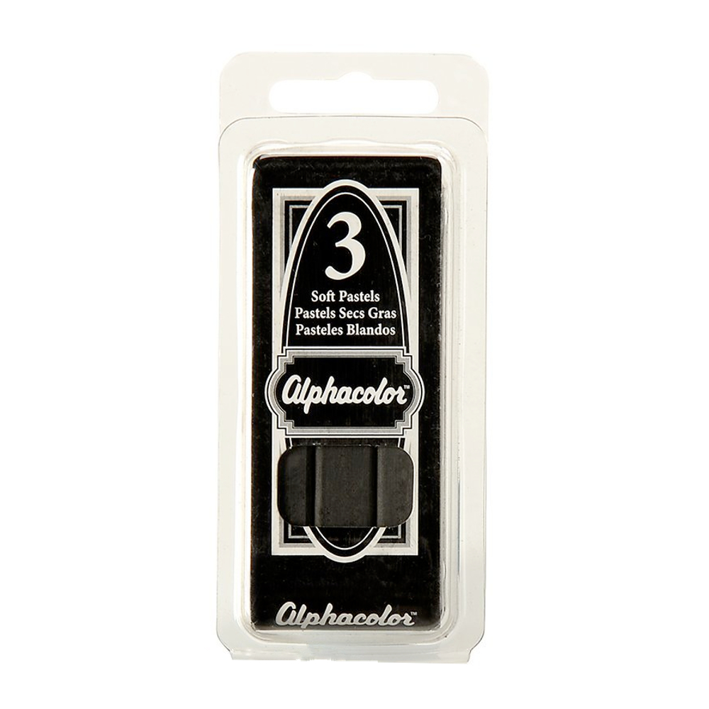 Alphacolor Char-Kole Box Of 3 Black Sticks