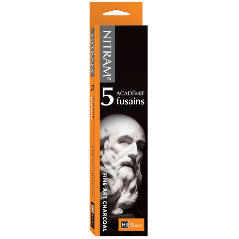 Nitram Academie Charcoal Hb Medium 5 Sticks