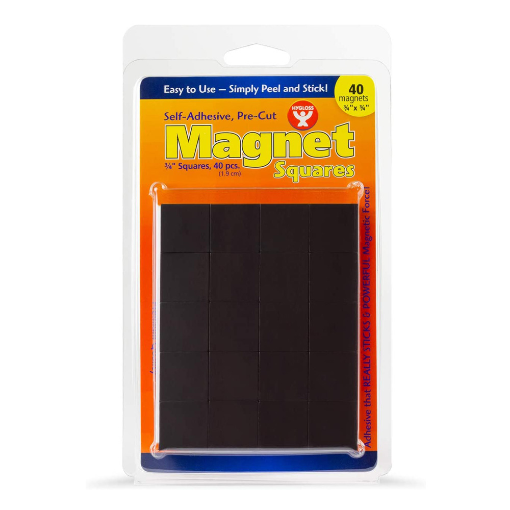 Magnet Squares 3/4 Self Adhesive - 40 - ct.