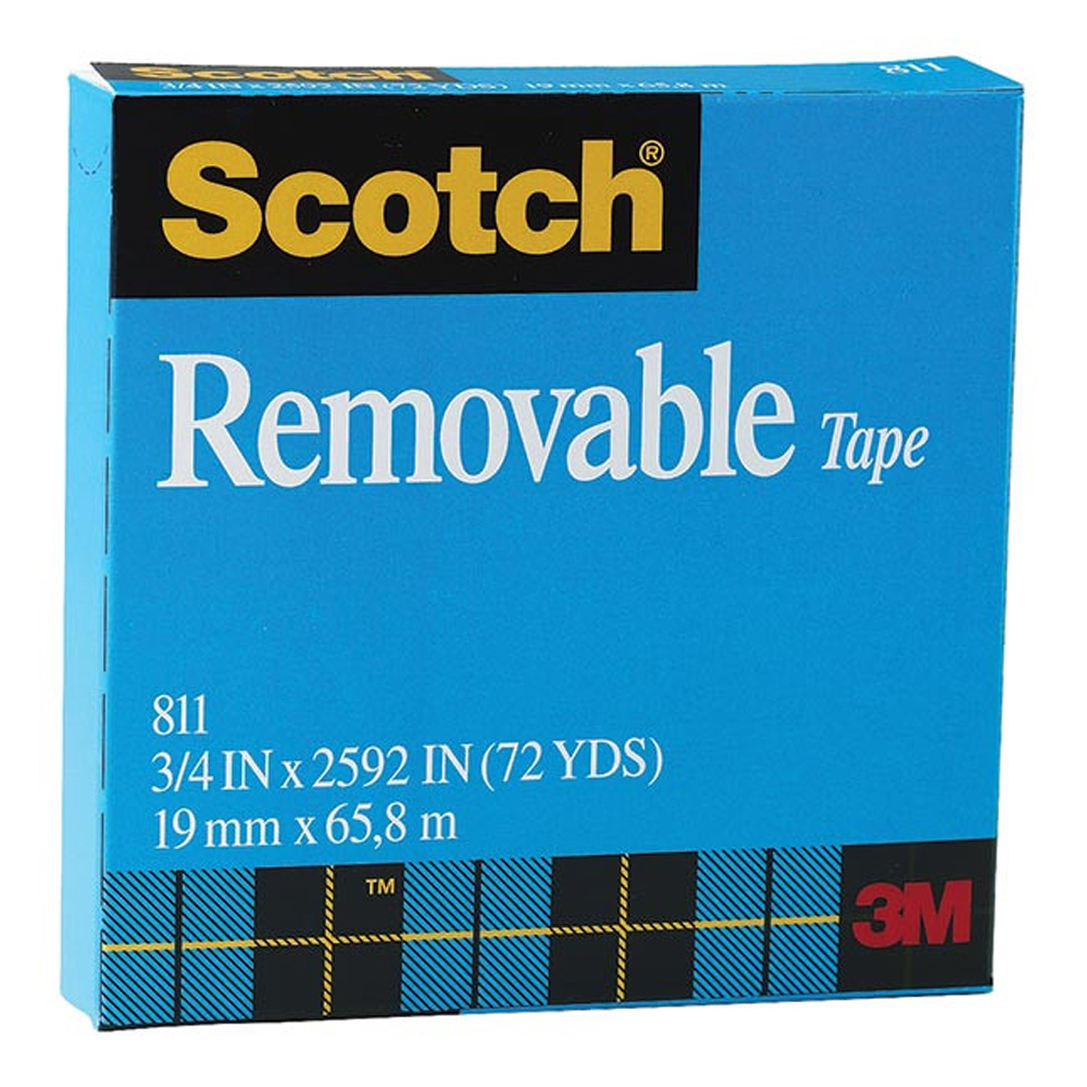 3M 811 Scotch Removable Tape 3/4in X 72yd