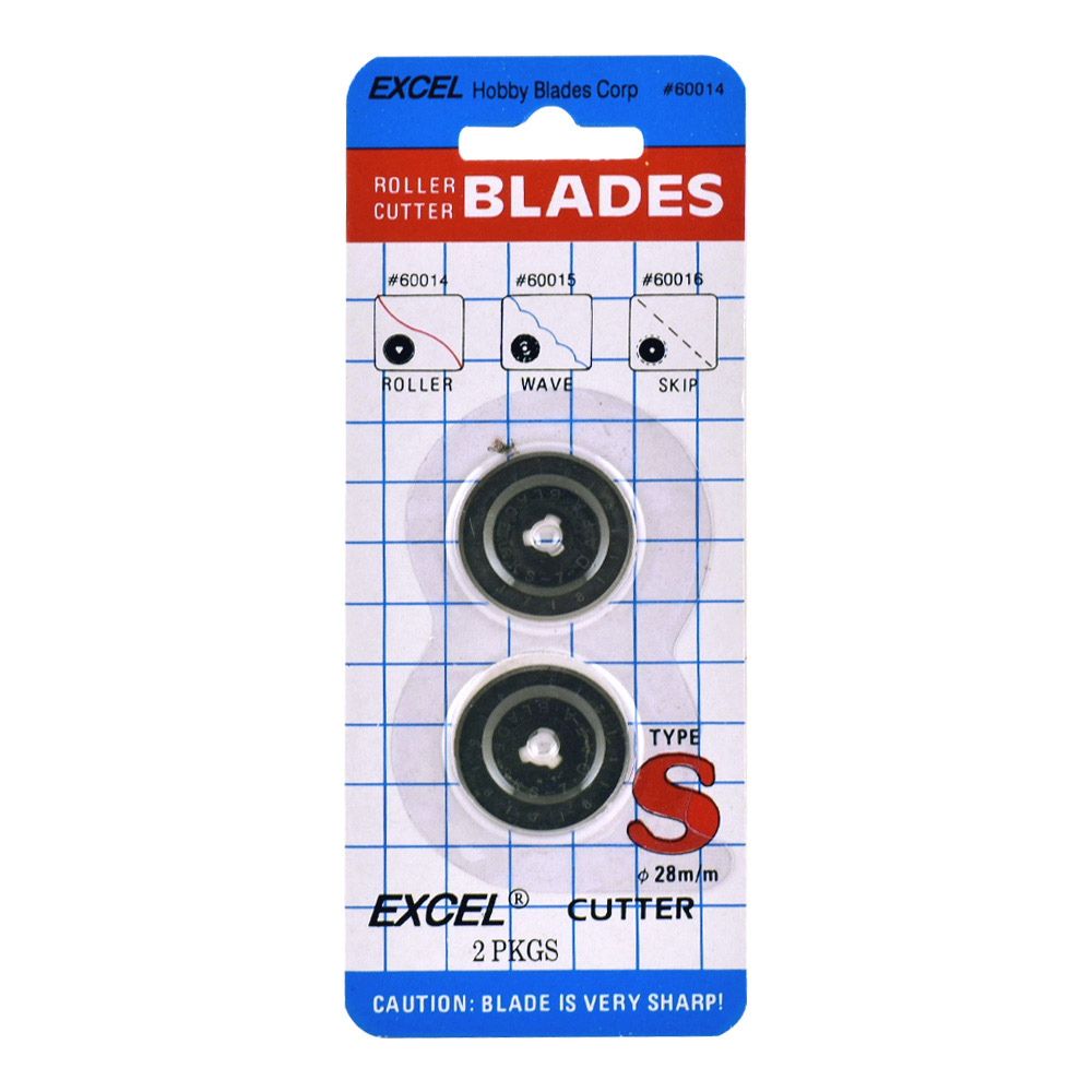 Excel 60014 Rotary Blades 28mm Straight 2/Pk
