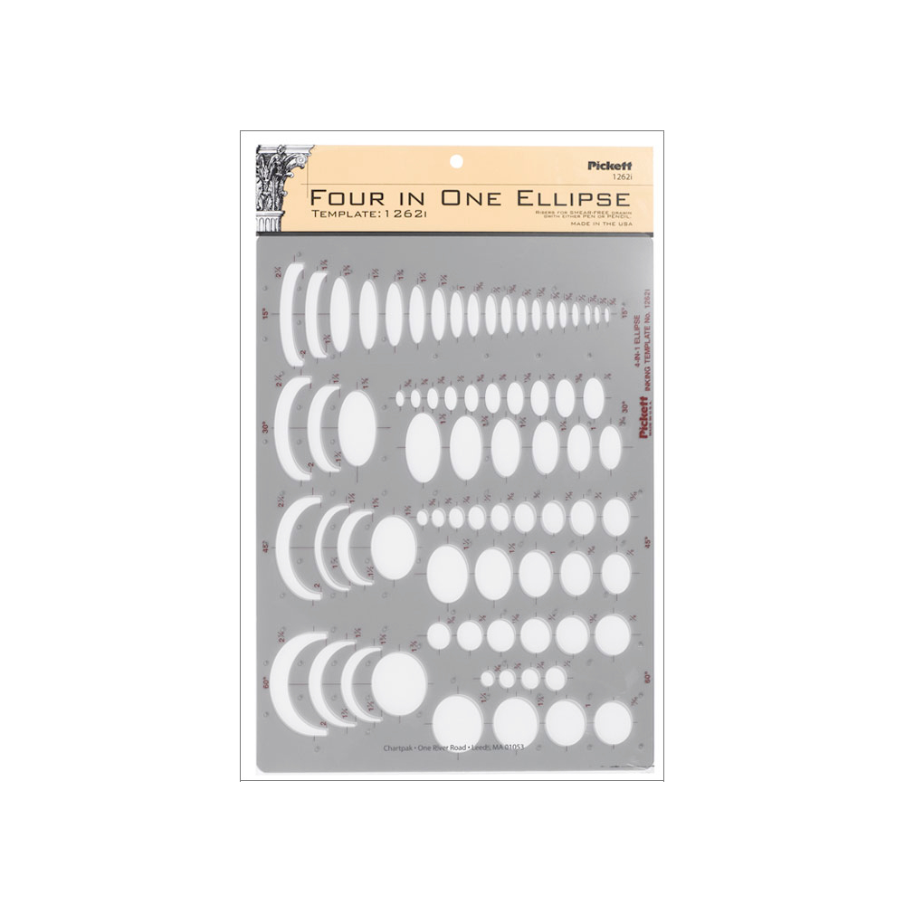 Pickett Template 1262-I 4 In 1 Ellipse