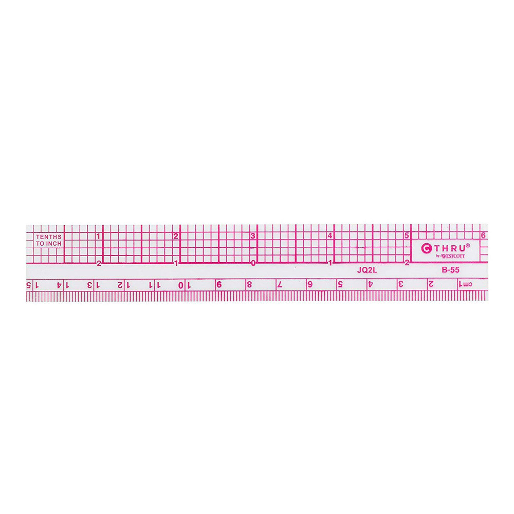 Westcott Plastic Zero Centering 18-Inch Ruler