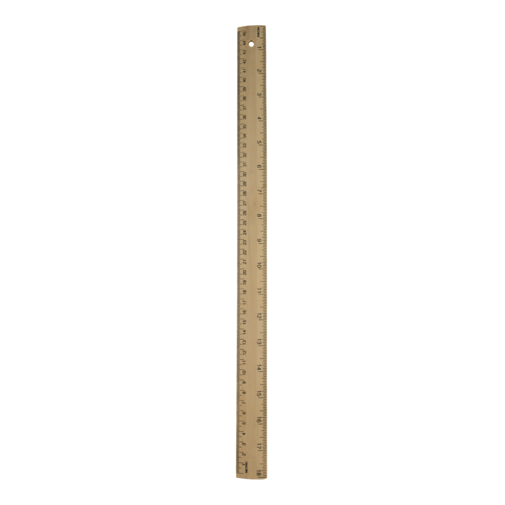 Wood Ruler With Metal Edge 18 Inch