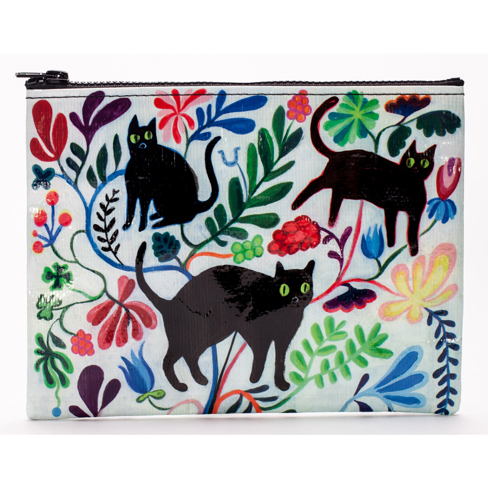 Blue Q Zipper Pouch Here Kitty