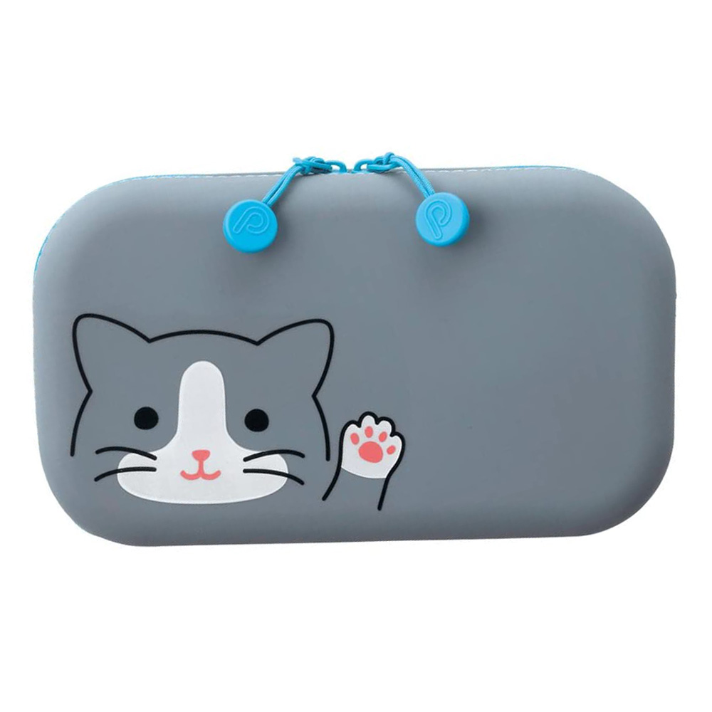 PuniLabo Silicone Zipper Pouch Gray Cat