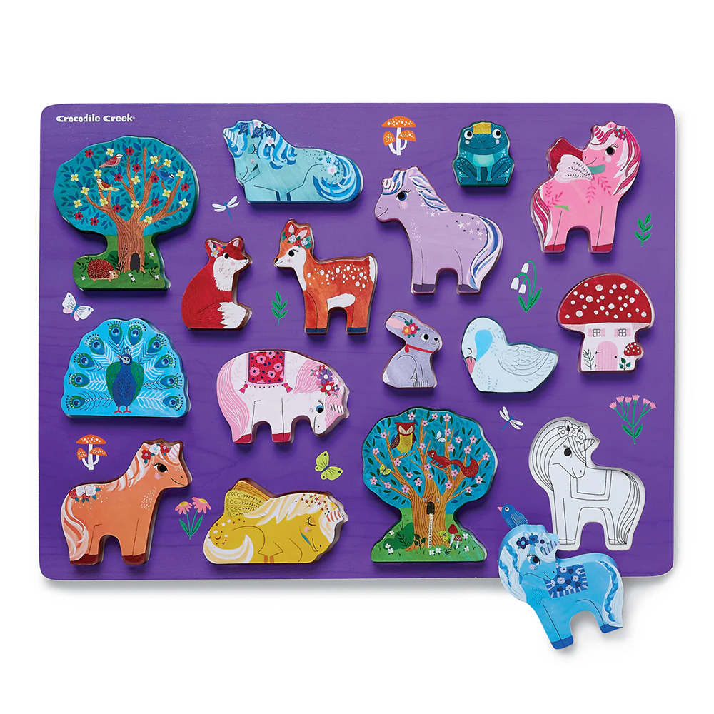 Unicorn Wood Puzzle and Playset