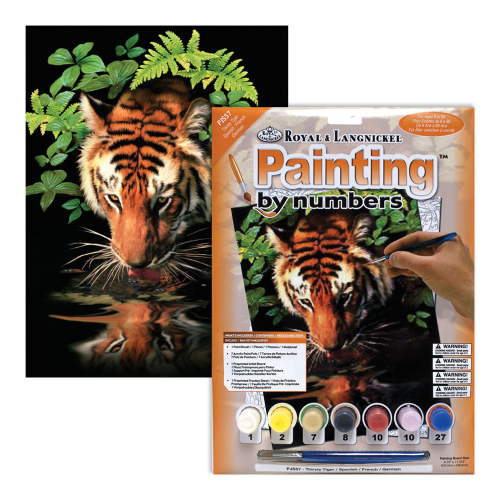 R&L Small Paint by Numbers Jr. Thirsty Tiger