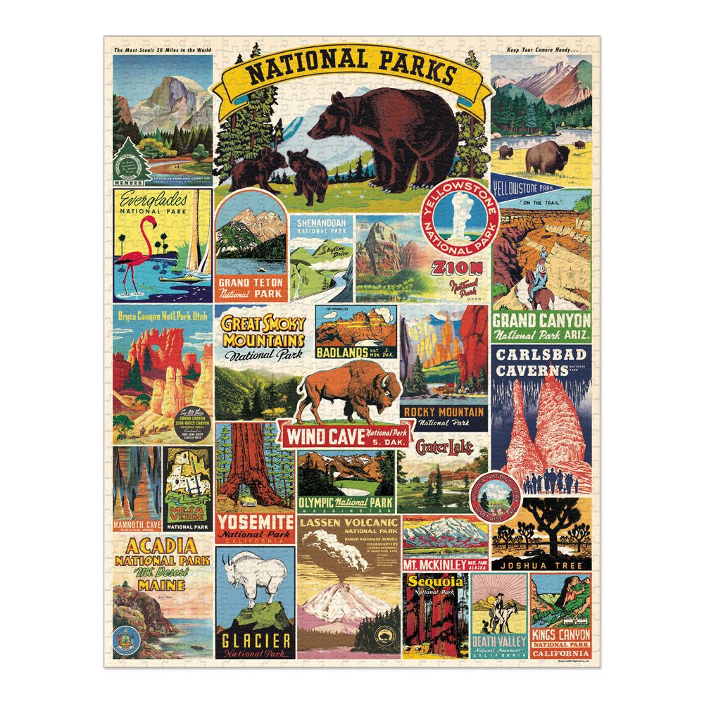 Cavallini 1000 Piece Puzzle National Parks