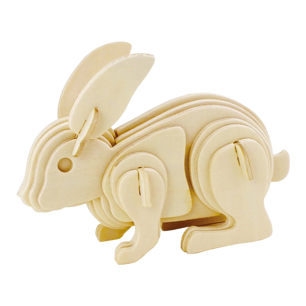 3D Wooden Puzzle: Rabbit