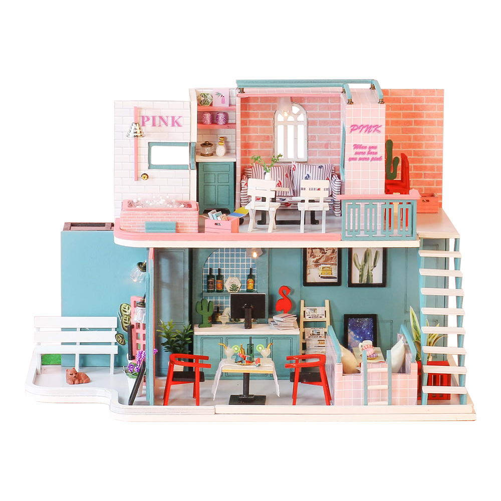 Pink Cafe DIY Miniature House Kit