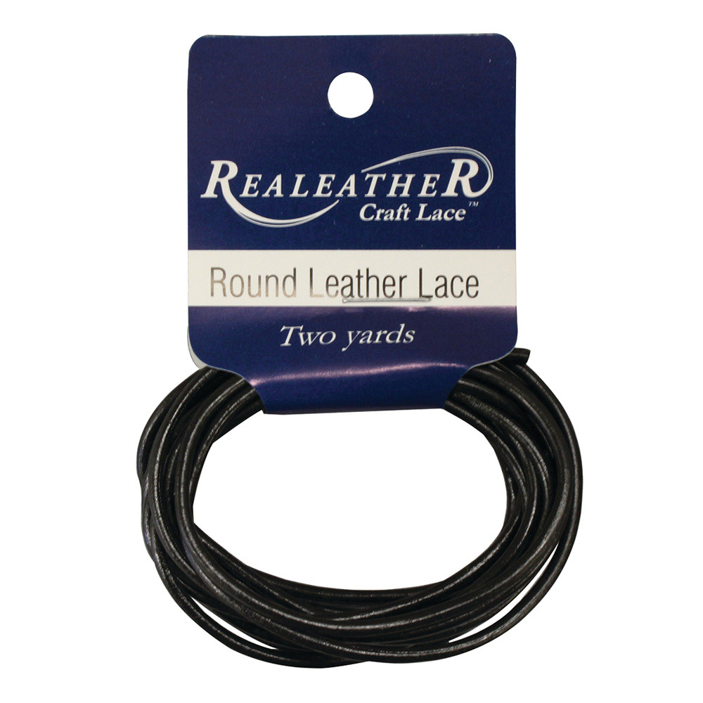 Realeather Round Black Leather Lace 2mmx72