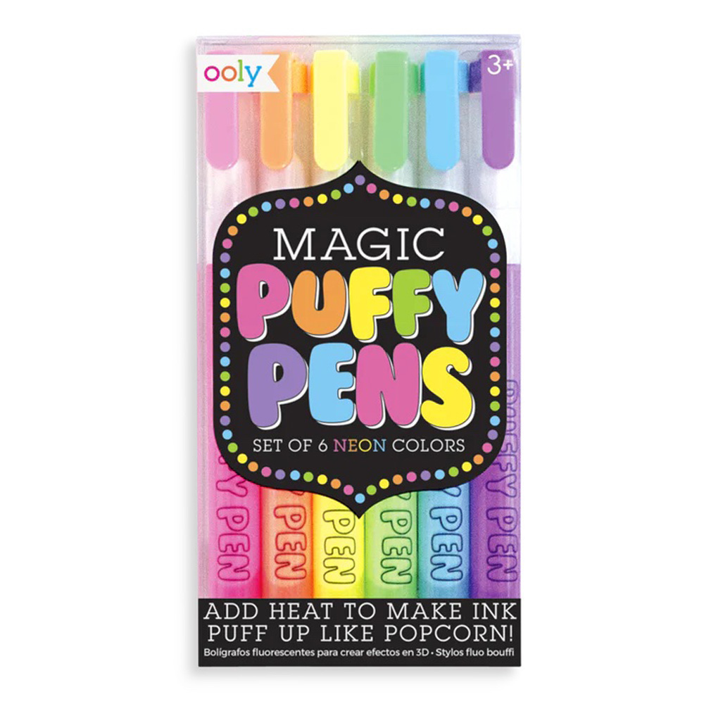 OOLY Magic Neon Puffy Pens Set/6