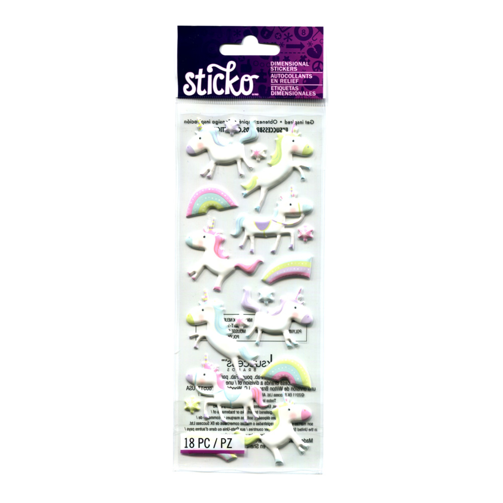 Stickopotamus Stickers Puffy Unicorns