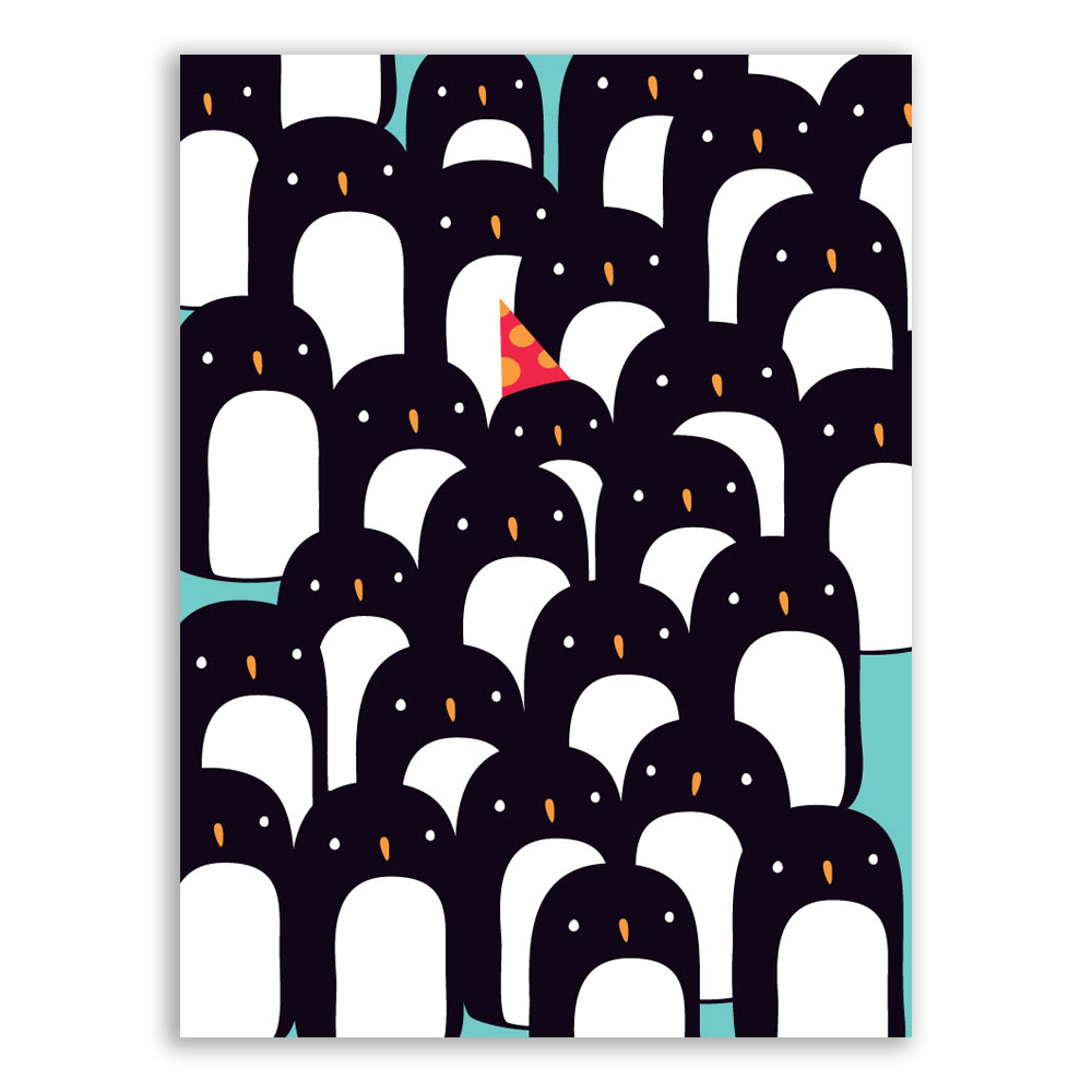 Great Arrow Birthday Card: Penguin Herd