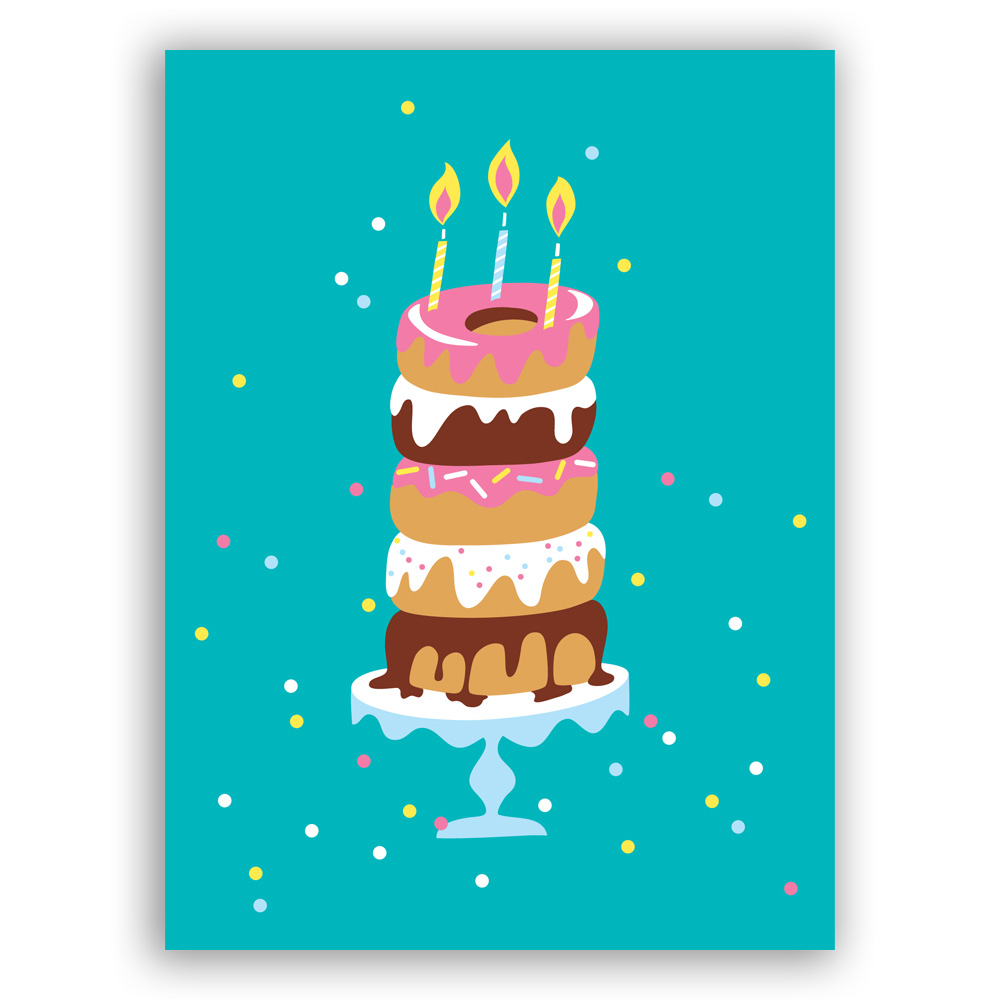 Great Arrow Birthday Card: Donut Cake