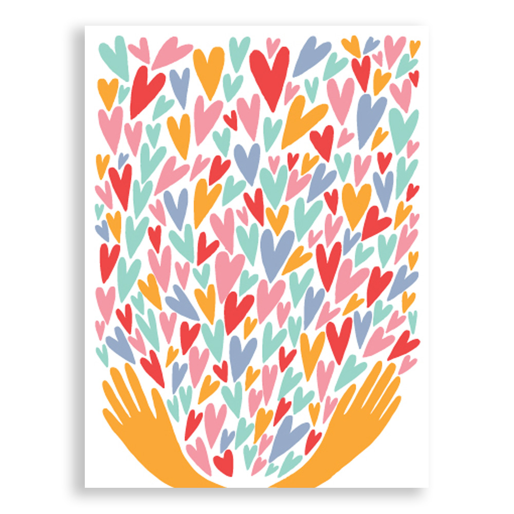 Great Arrow Card: Hearts in Hands (Blank)