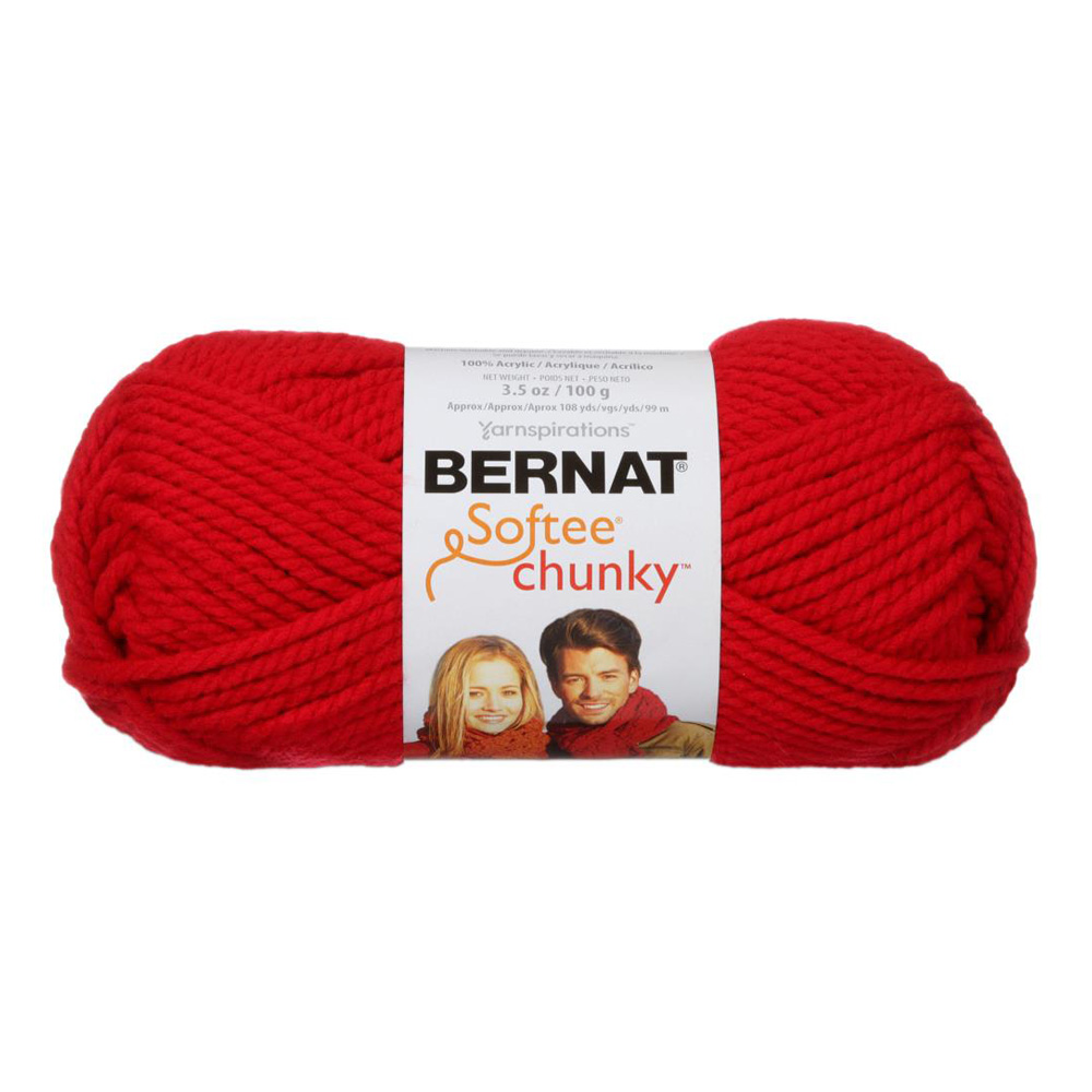 Bernat Softee Chunky Yarn Berry Red