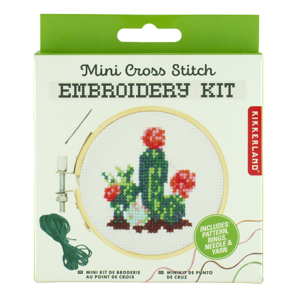 Kikkerland Mini Cross Stitch Kit Cactus
