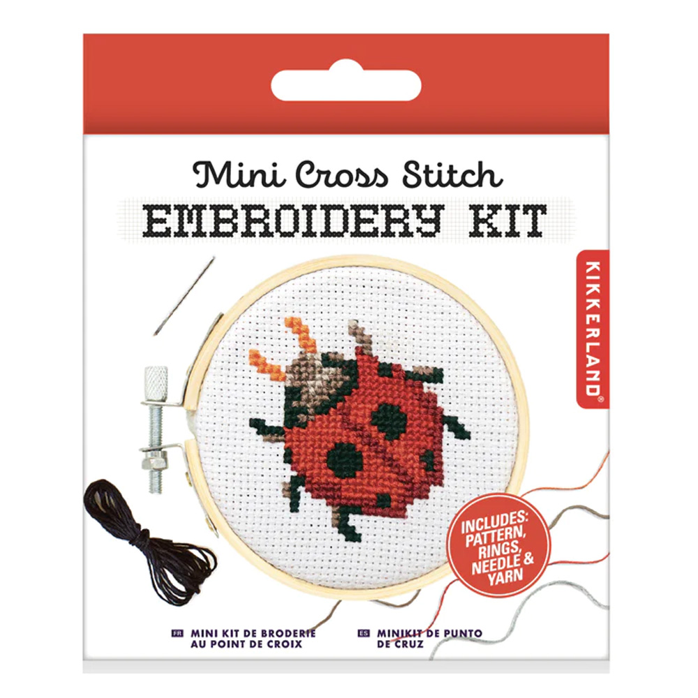 Kikkerland Mini Cross Stitch Kit ladybug