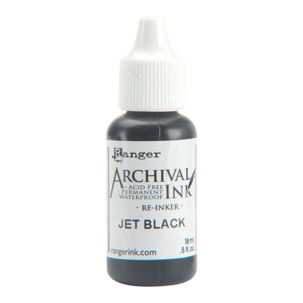 Ranger Archival Pad Re-Inker Jet Black .5oz