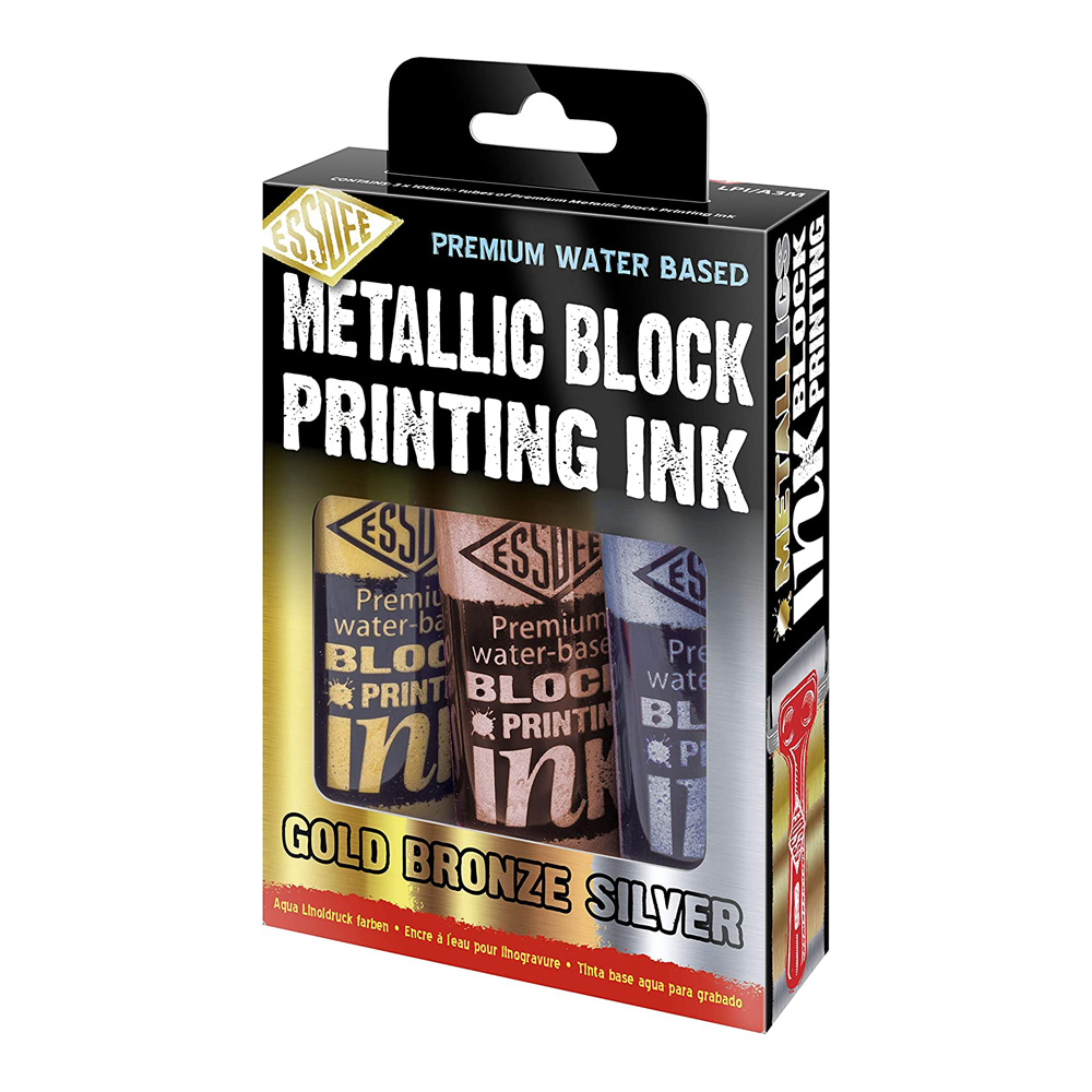 Essdee Block Print Ink 3-tube Metallic Set